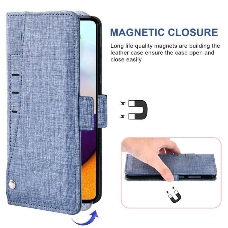 Housse Samsung Galaxy A53 5G Jeans avec Porte-Cartes Rotatif