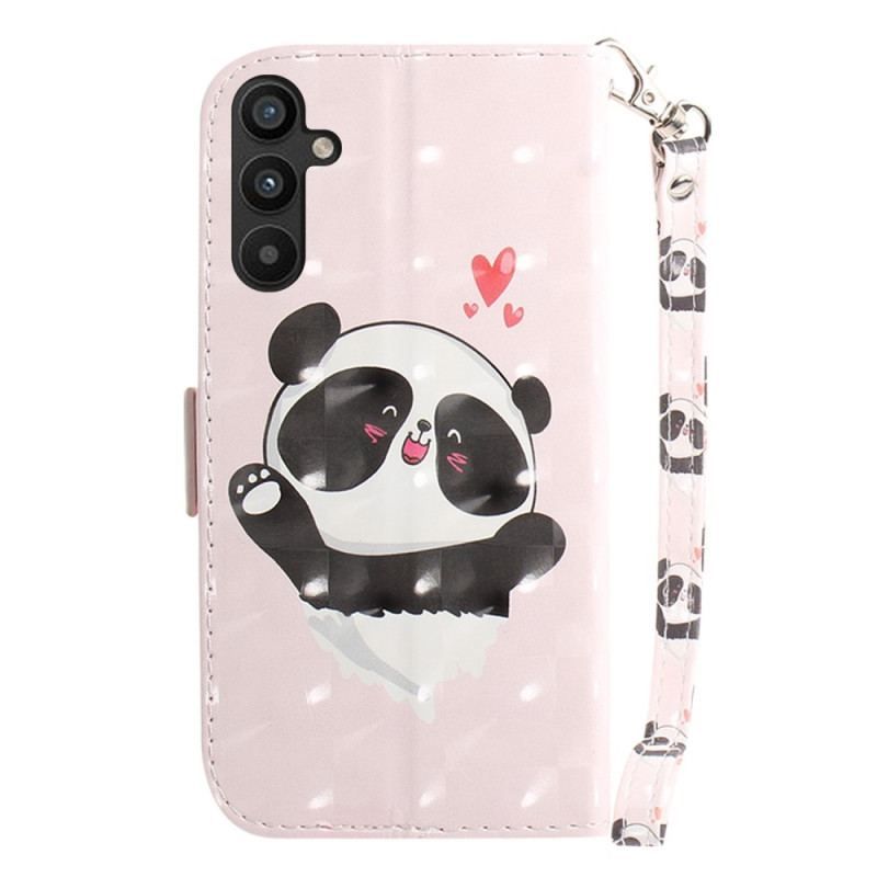 Housse Samsung Galaxy A54 5G Panda Love à Lanière