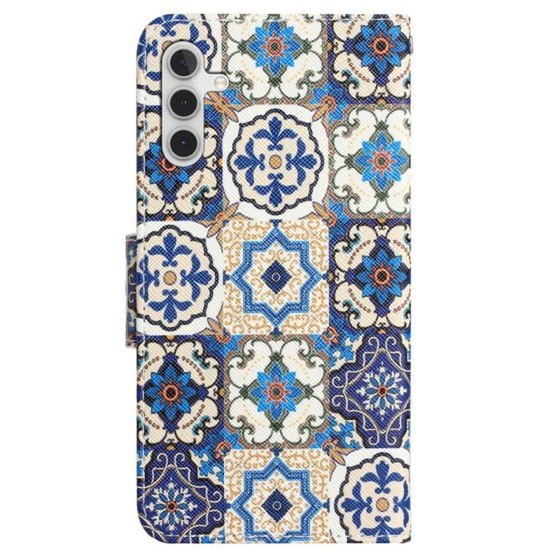 Housse Samsung Galaxy A54 5G Patchwork à Lanière