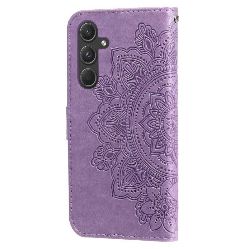 Housse Samsung Galaxy A55 5G Fleur Mandala à Lanière