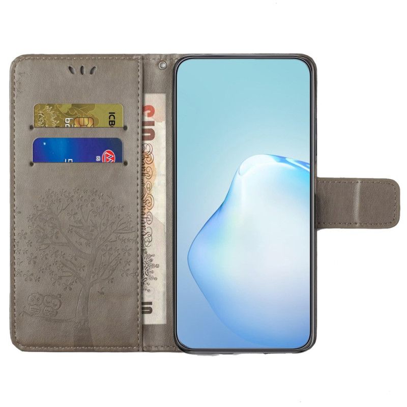 Housse Samsung Galaxy A55 5G Hibou et Arbre à Lanière