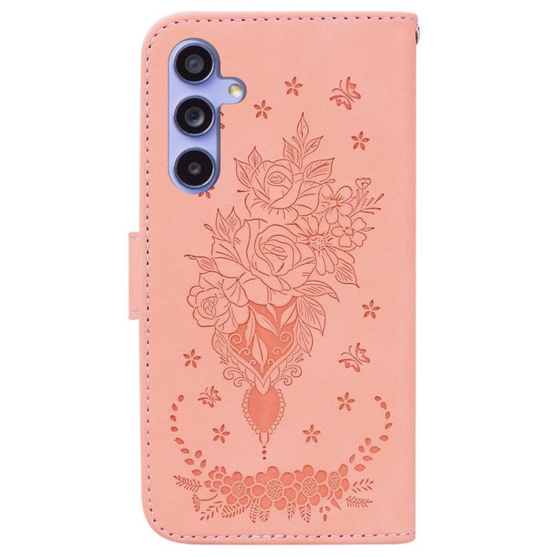 Housse Samsung Galaxy A55 5G Motif de Rose et Papillons