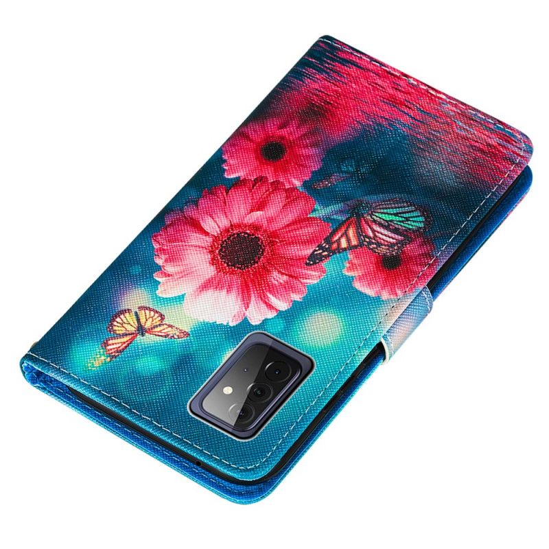 Housse Samsung Galaxy A72 4g / A72 5g Florale Et Papillons