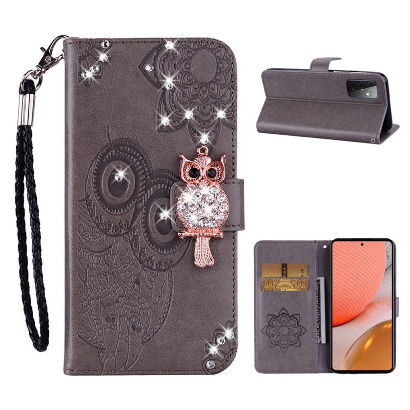 Housse Samsung Galaxy A72 4g / A72 5g Hibou Mandala Et Breloque