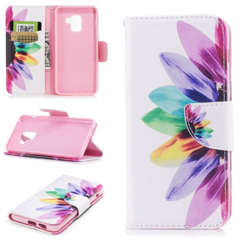 Housse Samsung Galaxy A8 2018 Fleur Aquarelle