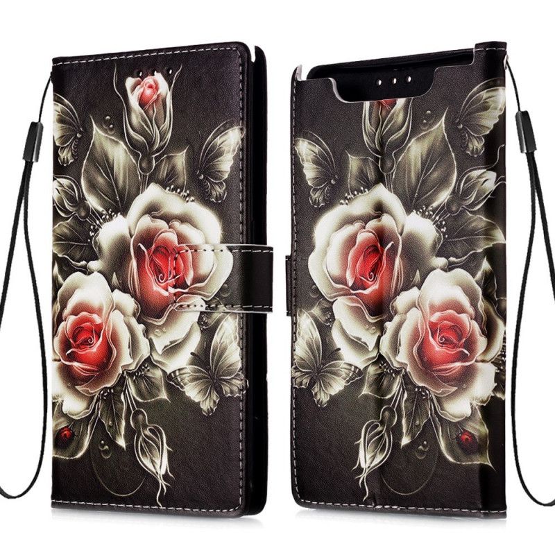 Housse Samsung Galaxy A90 / A80 Roses Dorées