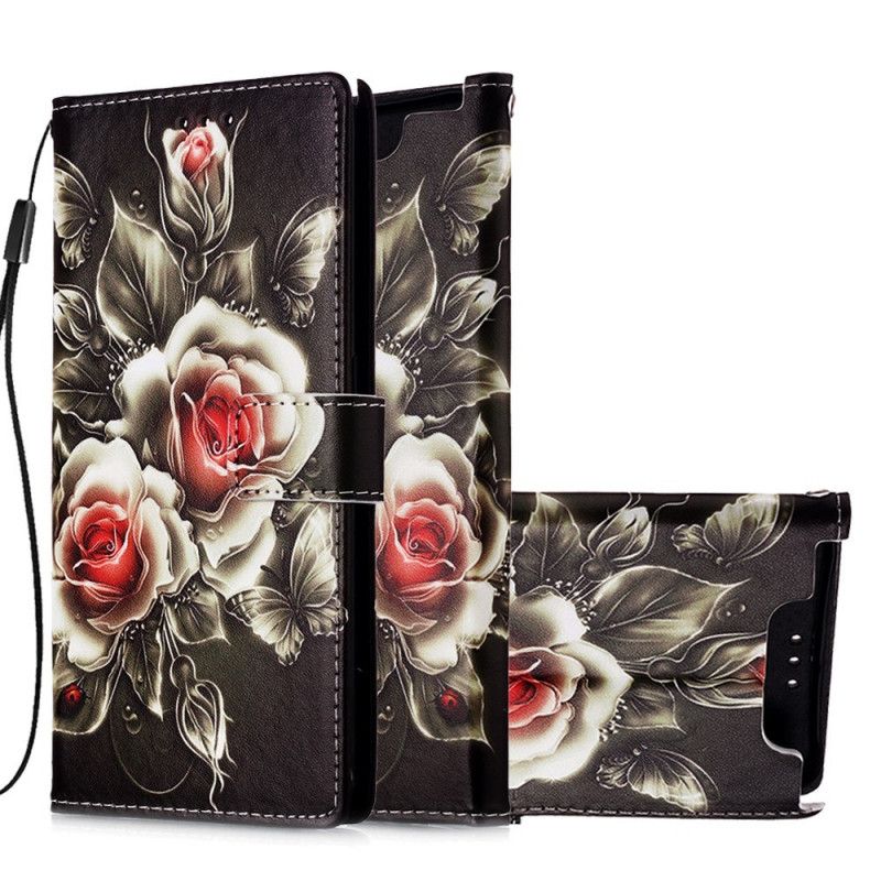 Housse Samsung Galaxy A90 / A80 Roses Dorées