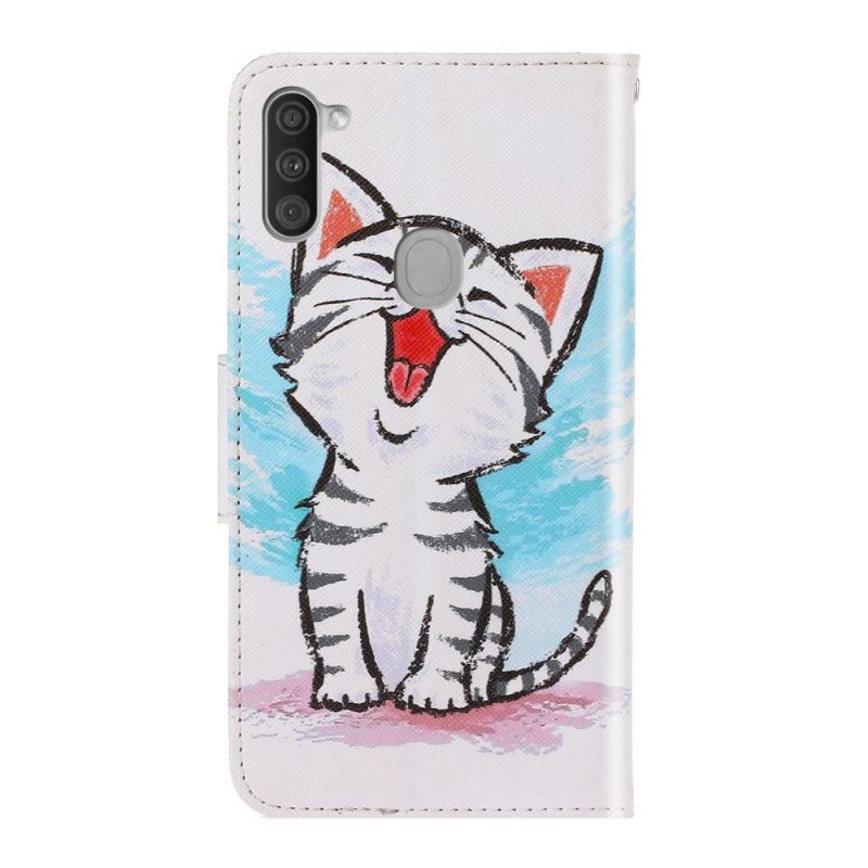 Housse Samsung Galaxy M11 Chaton Couleur À Lanière