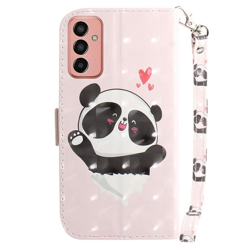 Housse Samsung Galaxy M13 Love Panda avec Lanière