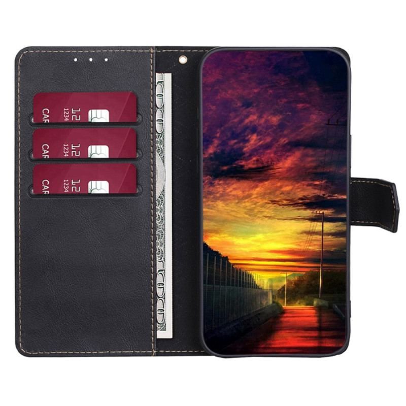 Housse Samsung Galaxy M13 Simili Cuir Vintage et Coutures