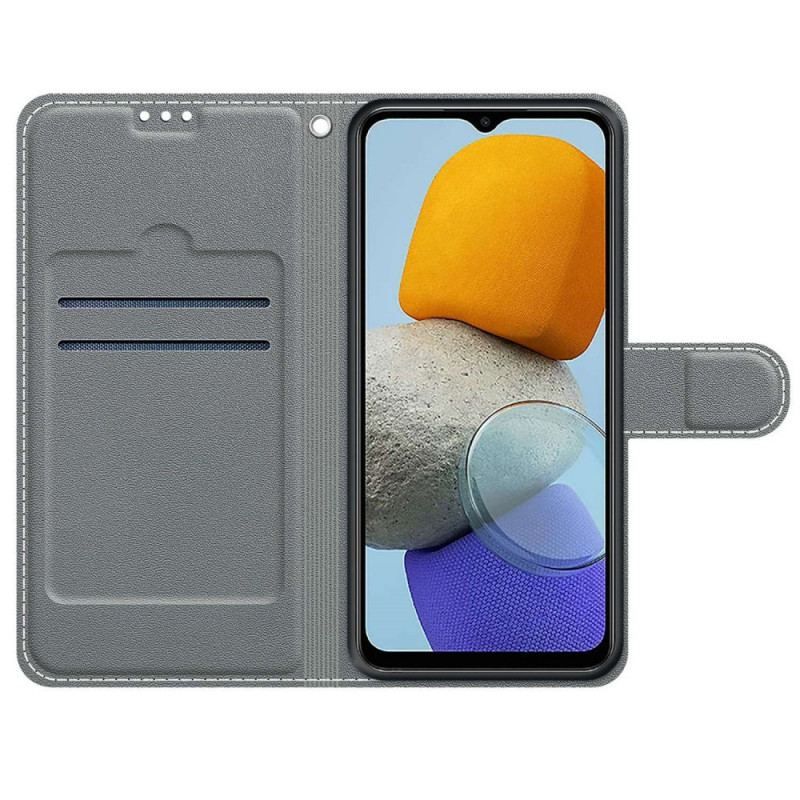 Housse Samsung Galaxy M23 5G Feuilles avec Lanière