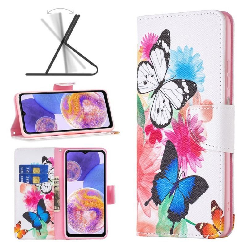 Housse Samsung Galaxy M23 5G Papillons Aquarelle