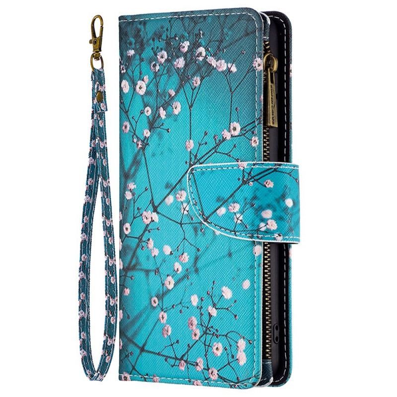 Housse Samsung Galaxy M23 5G Porte-Monnaie et Lanière Arbre