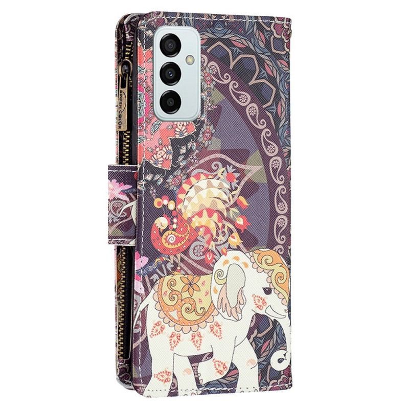 Housse Samsung Galaxy M23 5G Porte-monnaie et lanière Éléphant