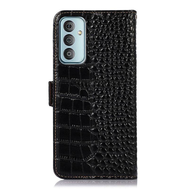 Housse Samsung Galaxy M23 5G Véritable cuir Style Crocodile