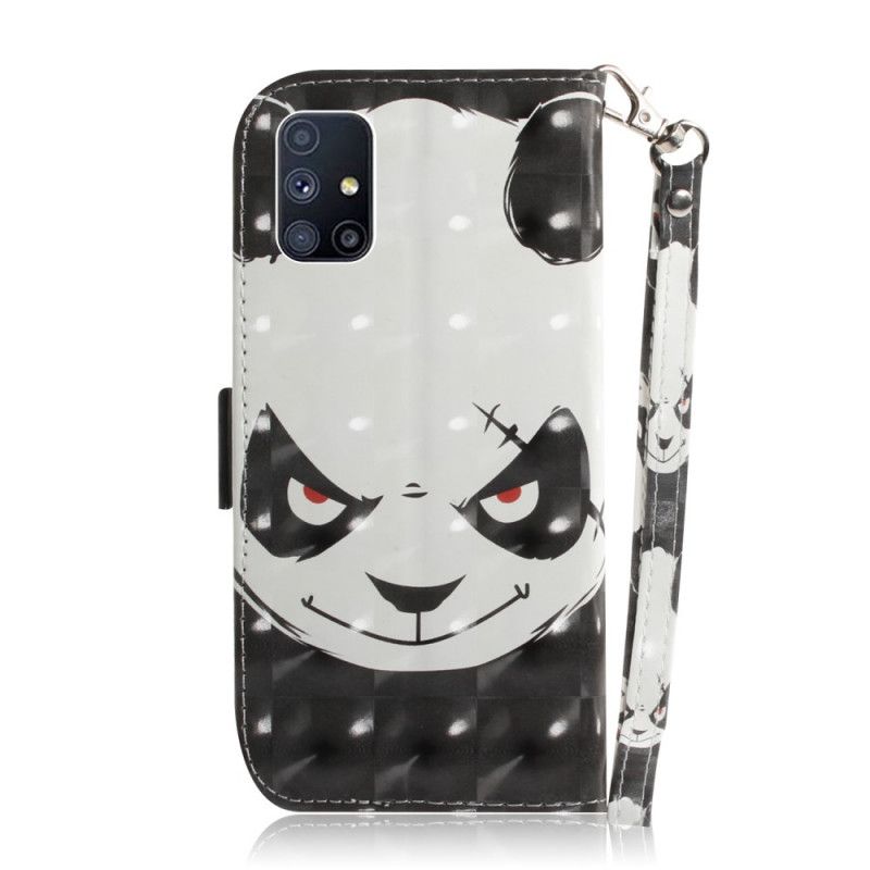 Housse Samsung Galaxy M51 Angry Panda À Lanière