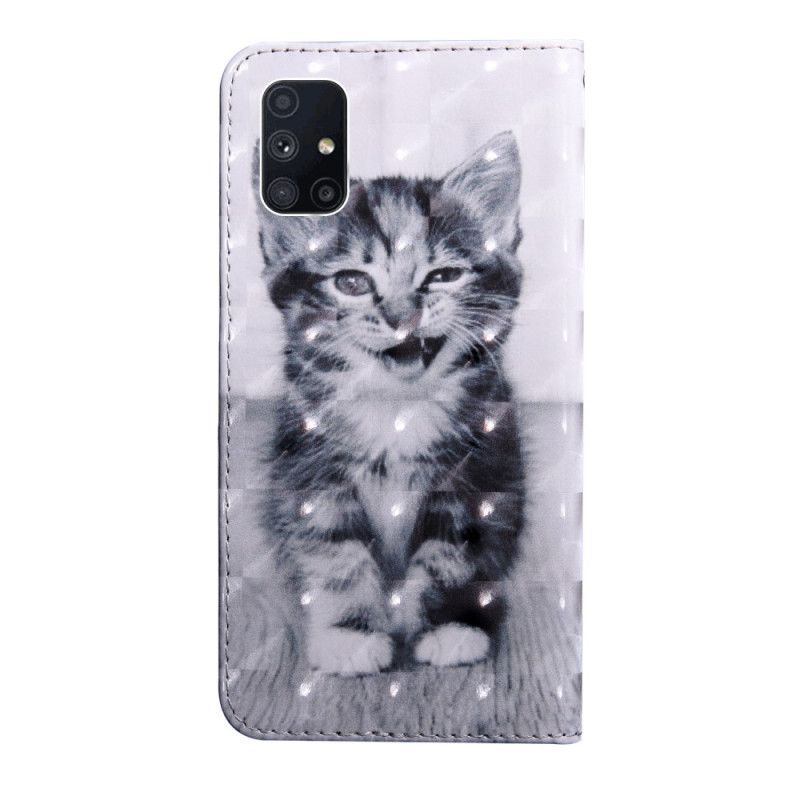 Housse Samsung Galaxy M51 Chat Noir Et Blanc