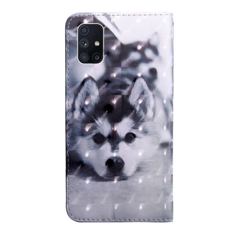 Housse Samsung Galaxy M51 Chien Noir Et Blanc