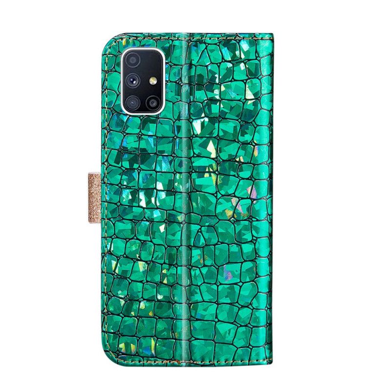 Housse Samsung Galaxy M51 Croco Diamants