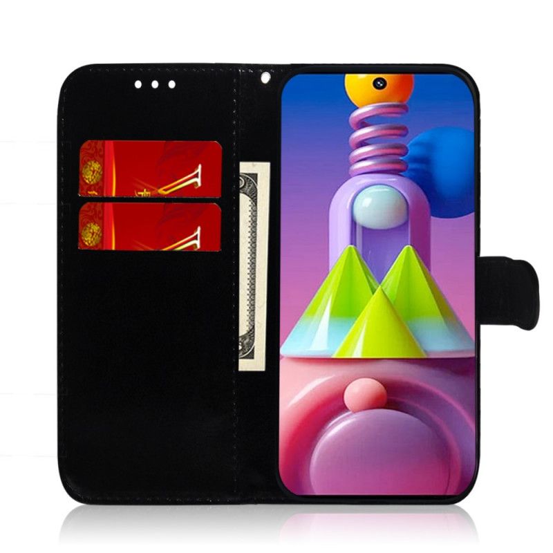 Housse Samsung Galaxy M51 Simili Cuir Couverture Miroir