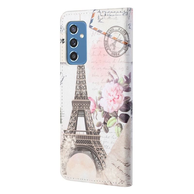 Housse Samsung Galaxy M52 5G Tour Eiffel Retro