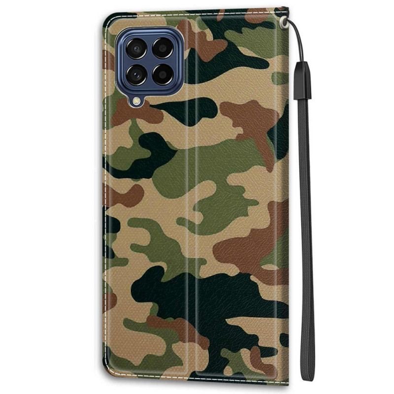 Housse Samsung Galaxy M53 5G Camouflage à lanière