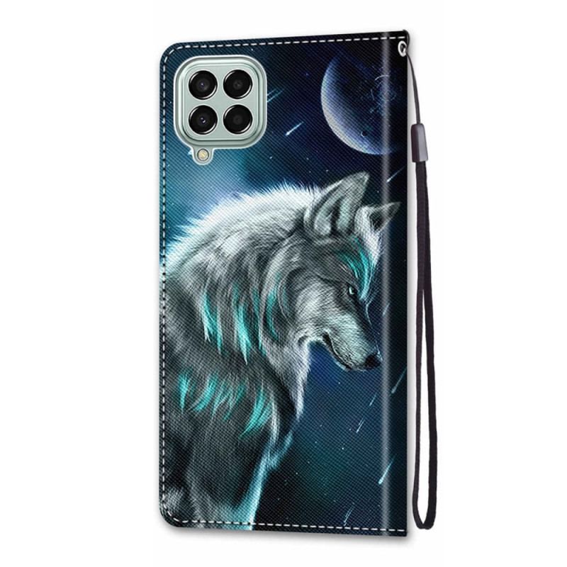 Housse Samsung Galaxy M53 5G Loup à Lanière