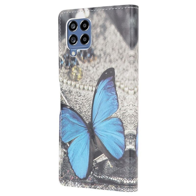 Housse Samsung Galaxy M53 5G Papillon Bleu