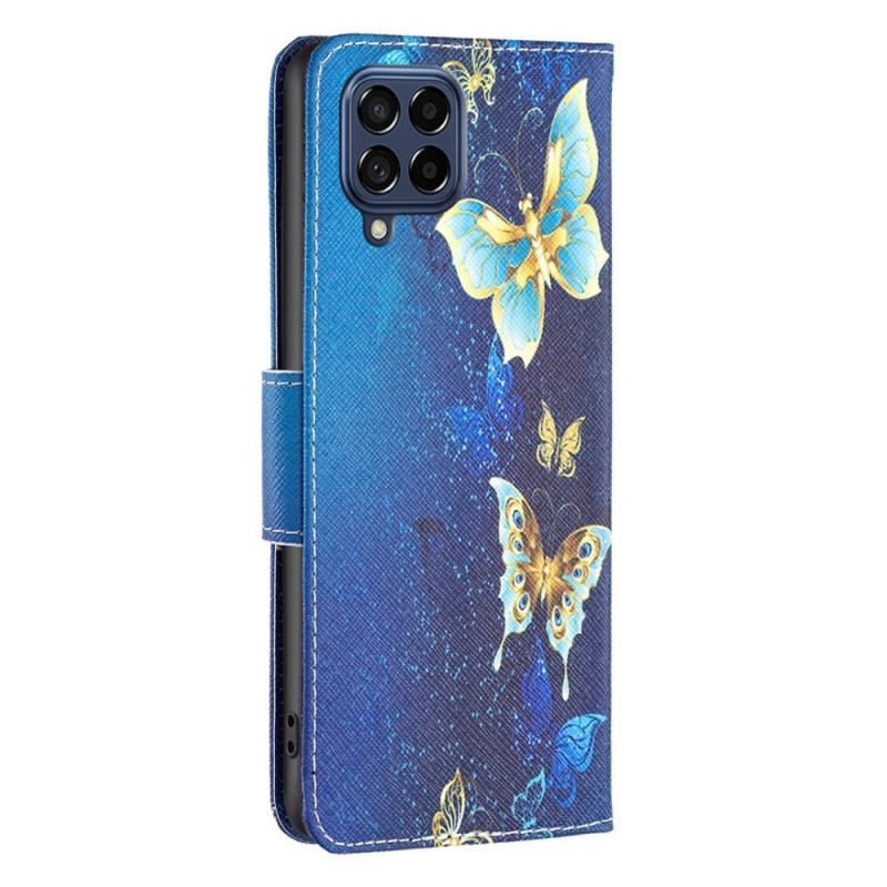 Housse Samsung Galaxy M53 5G Papillons Dorés