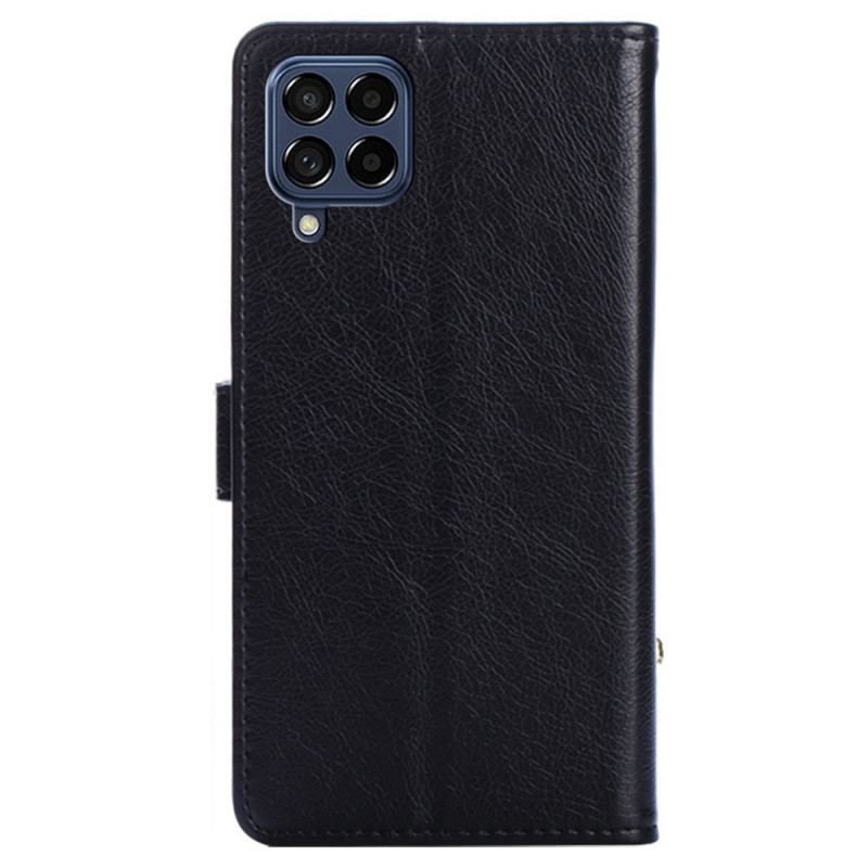 Housse Samsung Galaxy M53 5G Porte-Monnaie Frontal et Lanière