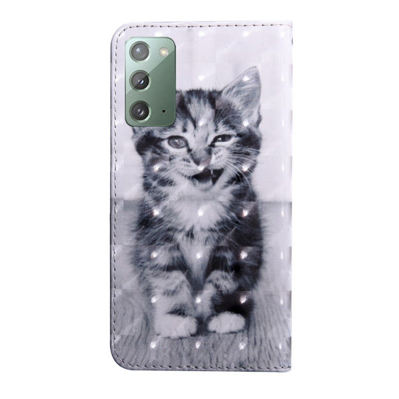 Housse Samsung Galaxy Note 20 Chat Noir Et Blanc