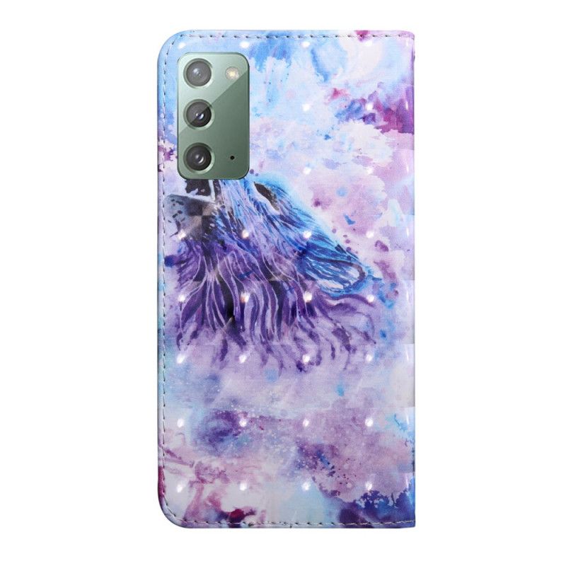 Housse Samsung Galaxy Note 20 Loup Aquarelle