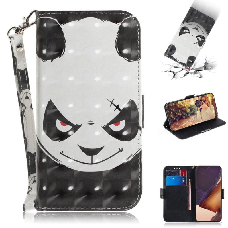 Étui Housse Samsung Galaxy Note 20 Ultra Angry Panda À Lanière