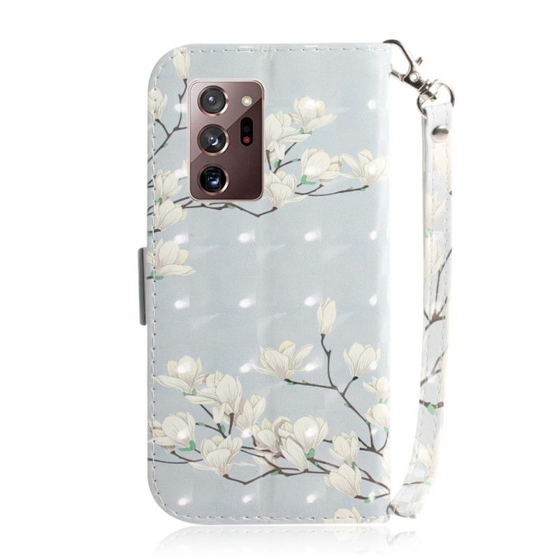 Housse Samsung Galaxy Note 20 Ultra Arbre En Fleurs À Lanière