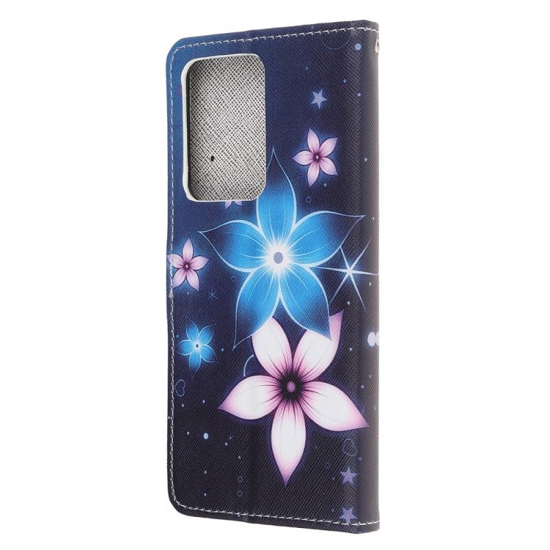 Housse Samsung Galaxy Note 20 Ultra Fleurs Lunaires À Lanière