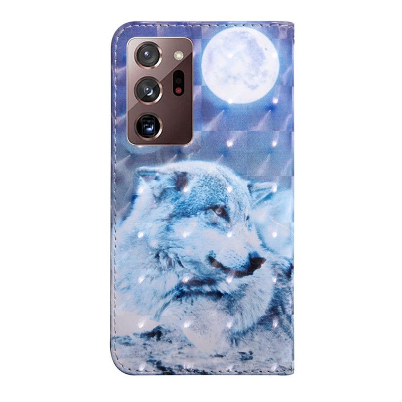 Étui Housse Samsung Galaxy Note 20 Ultra Loup Au Claire De Lune