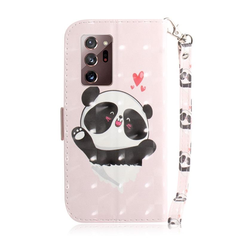 Housse Samsung Galaxy Note 20 Ultra Panda Love À Lanière