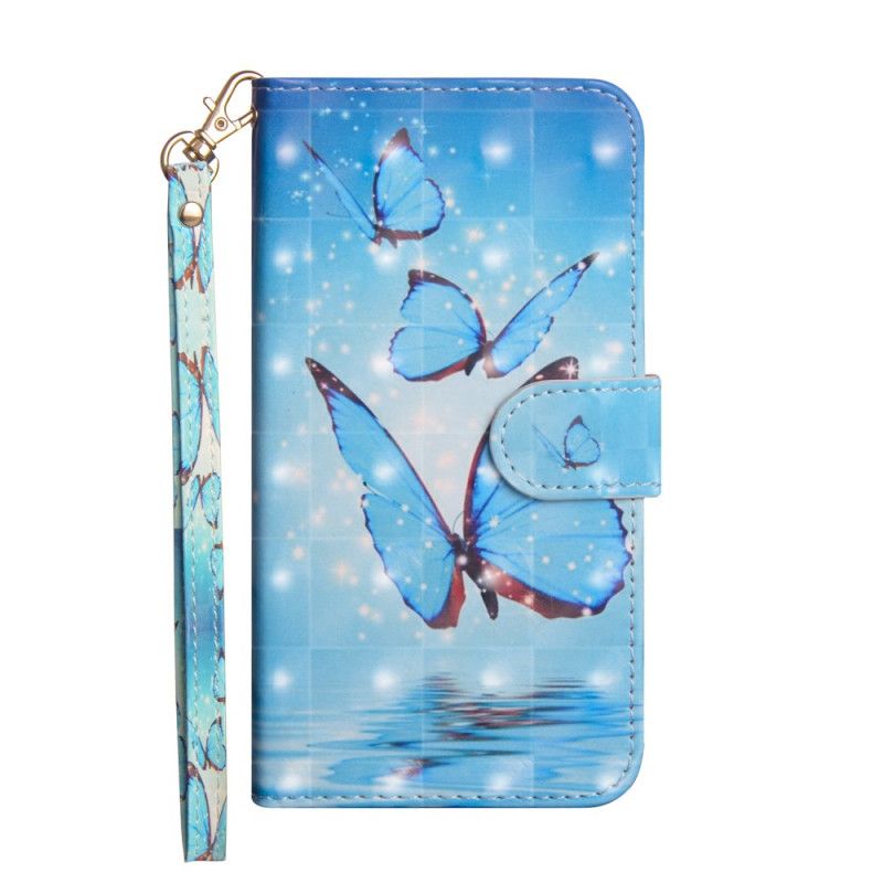 Housse Samsung Galaxy Note 20 Ultra Papillons Bleus Volants