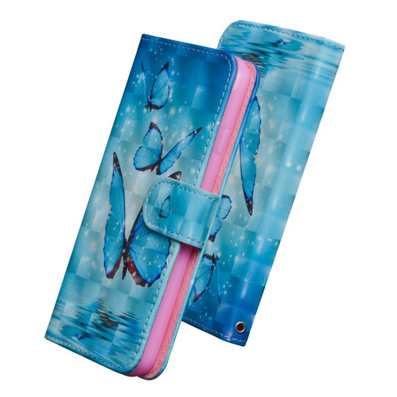 Housse Samsung Galaxy Note 20 Ultra Papillons Bleus Volants