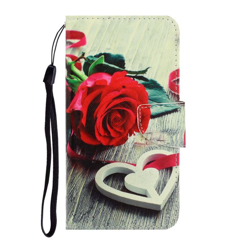 Housse Samsung Galaxy Note 20 Ultra Rose Romantique À Lanière