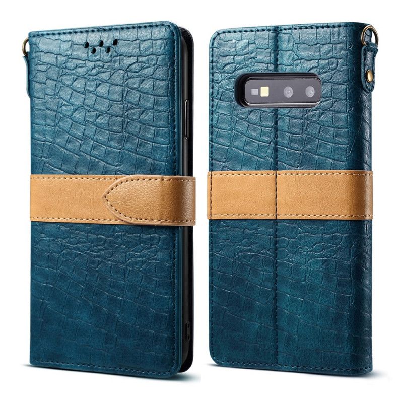 Housse Samsung Galaxy S10e Croco Et Ceinture