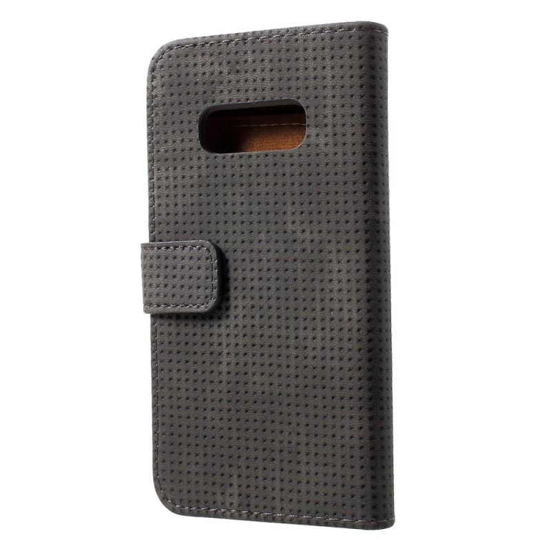 Étui Housse Samsung Galaxy S10e Effet Cuir Vintage Mesh