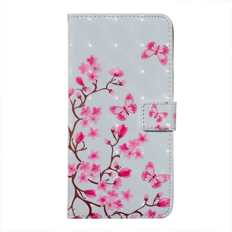 Housse Samsung Galaxy S10e Papillons Et Fleurs Tapissés