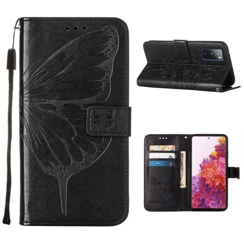 Housse Samsung Galaxy S20 Fe Papillon Design Avec Lanière