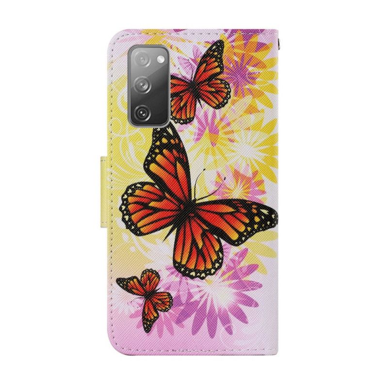 Housse Samsung Galaxy S20 Fe Papillons Et Fleurs D'été