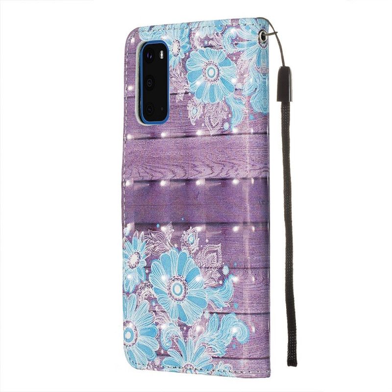 Housse Samsung Galaxy S20 Fleurs Bleues