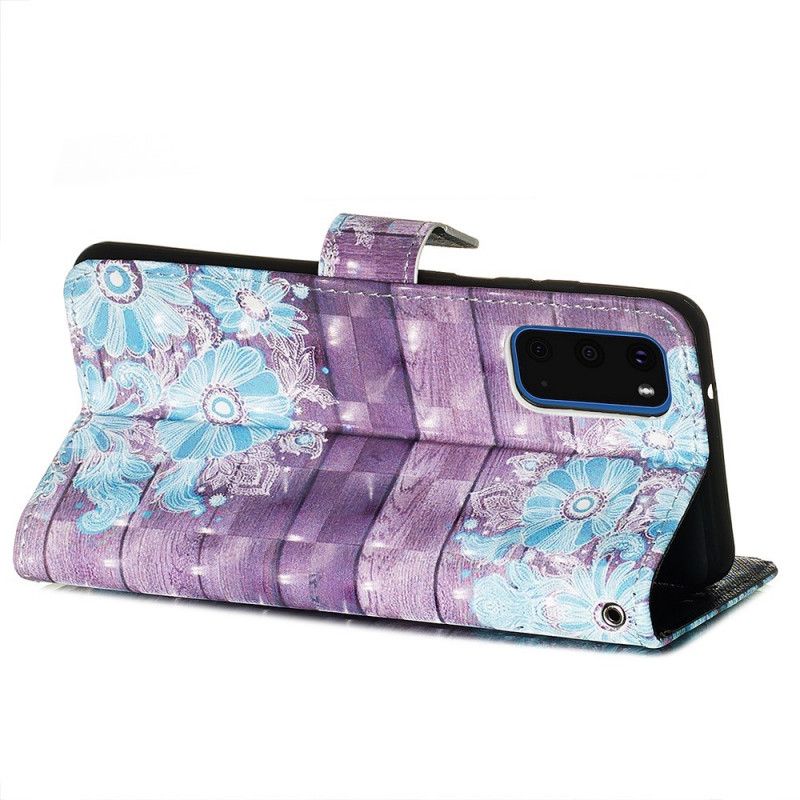 Housse Samsung Galaxy S20 Fleurs Bleues