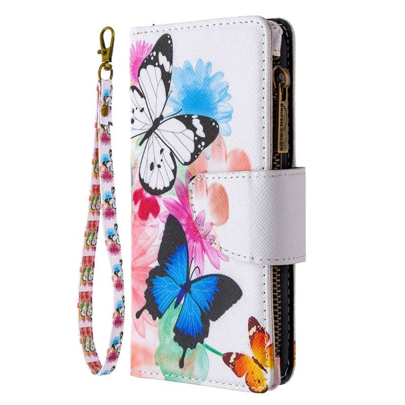 Housse Samsung Galaxy S20 Poche Zippée Papillons