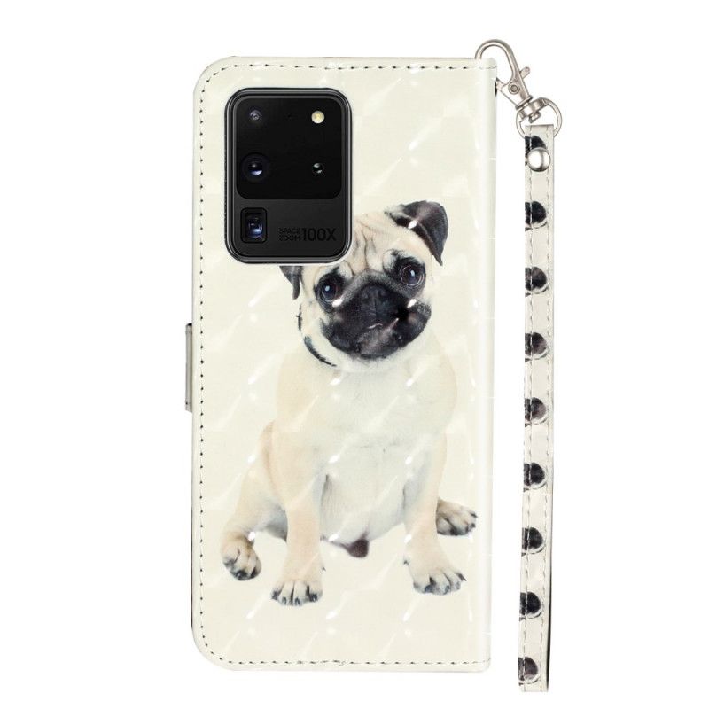 Housse Samsung Galaxy S20 Ultra Chien Light Spots À Lanière