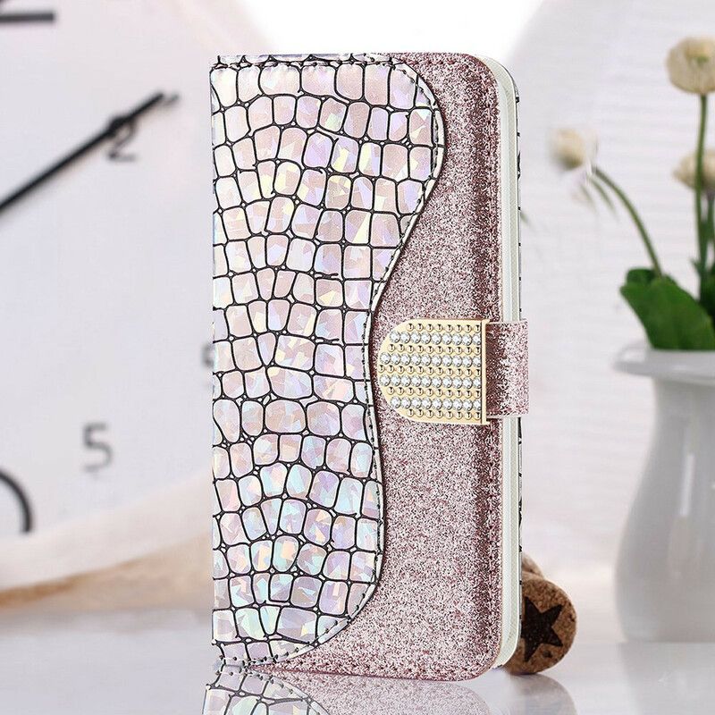 Housse Samsung Galaxy S21 FE Croco Diamants